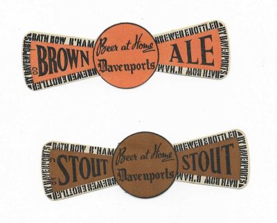 DAVENPORTS - 2 DIFFERENT STOPPER LABELS