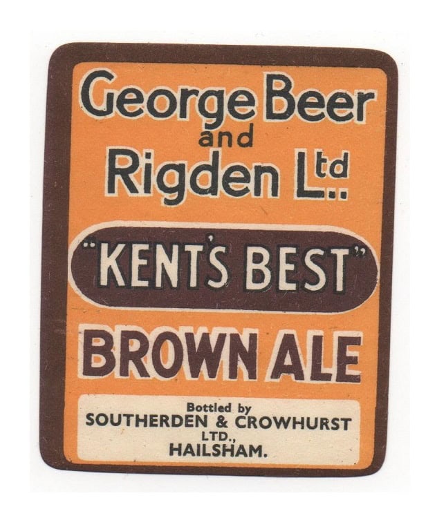 BEER & RIGDEN - BROWN ALE - SOUTHERDEN & CROWHURST OF HAILSHAM