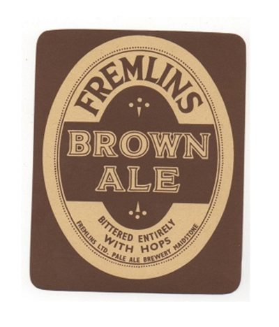 FREMLIN BROWN ALE LABEL - VGC