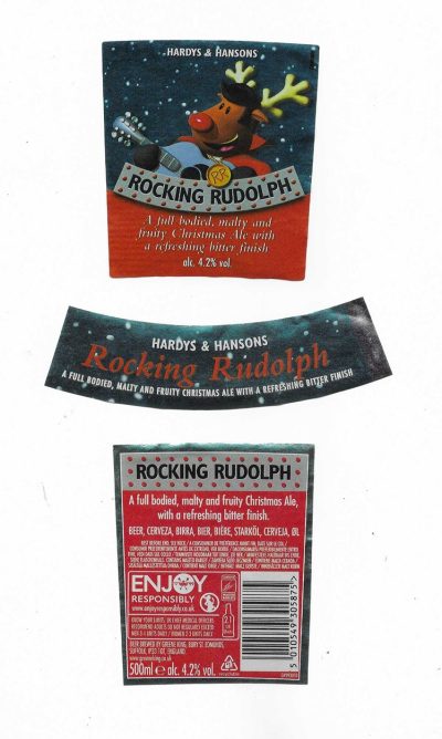 GREENE KING - ROCKING RUDOLPH - HARDY & HANSON - SOAKED OF BOTTLE