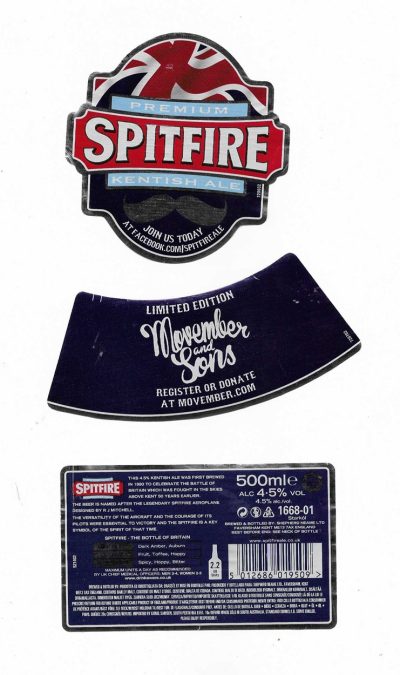 SHEPHERD NEAME - MOUSTACHE ( SILVER ) - MOVEMBER - SOAKED OF BOTTLE
