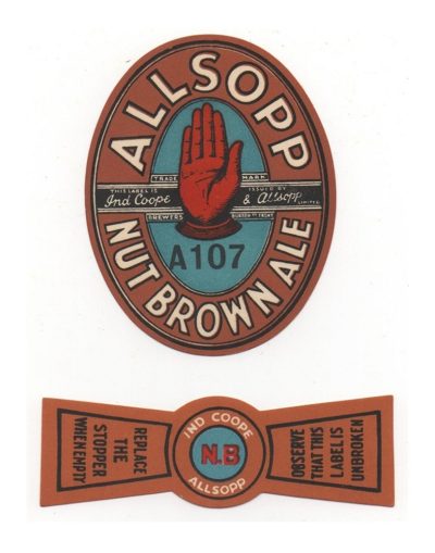 ALLSOPP -  ' 107 ' J.P.O'BRIEN  - 80mm TALL WITH STOPPER LABEL