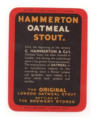 HAMMERTON LABEL 96mm TALL - WATNEY COOMBE REID