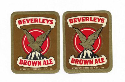 BEVERLEYS BROWN ALE PAIR - 9 + 2/3 WITH 19 1/3 FL OZS - SEE BOTH PICS