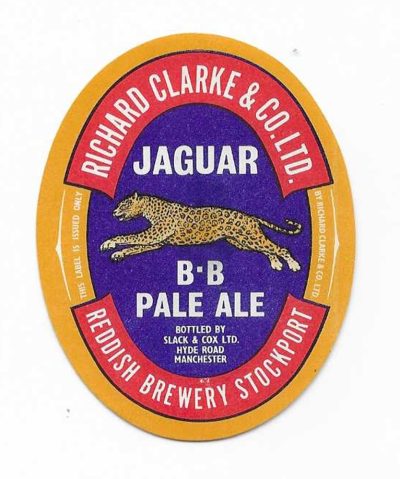 RICHARD CLARKE OF STOCKPORT - BB PALE ALE - 70mm TALL - 2 PICS