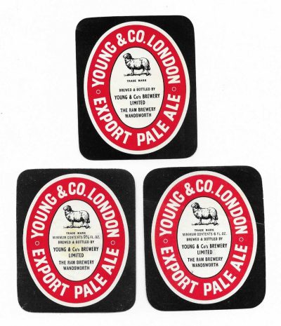 YOUNG & CO LONDON EXPORT PALE ALE - 3 DIFFERENT - SEE BOTH PICS