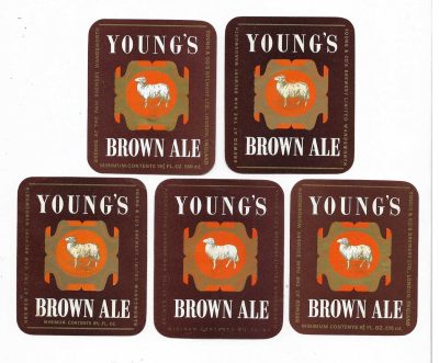 YOUNG & CO - WANDSWORTH - RAM BREWERY - 5 DIFFERENT BROWN ALE - SEE 2 PICS