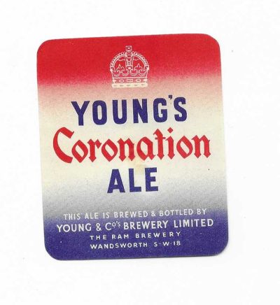 YOUNG & CO - WANDSWORTH - CORONATION ALE - MARK ON BACK IS VISIBLE ( CENTRE )