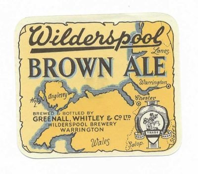 GREENALL WHITLEY OF WARRINGTON - BROWN ALE RECT. (Z)