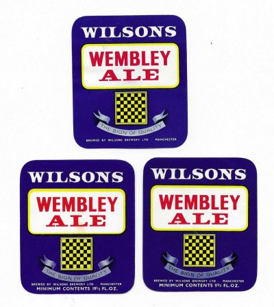 WILSON'S WEMBLEY ALE - 3 DIFFERENT - PRE , 9 2/3 , 19 1/3 - SEE BOTH PICS