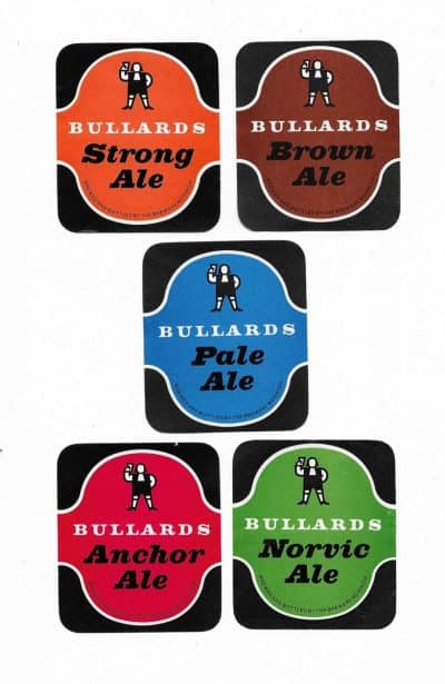 BULLARDS OF NORWICH - 5 DIFFERENT PRE CONTENTS