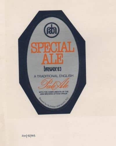 OLDHAM - SPECIAL ALE BREWEX 83 - STICKER LABEL