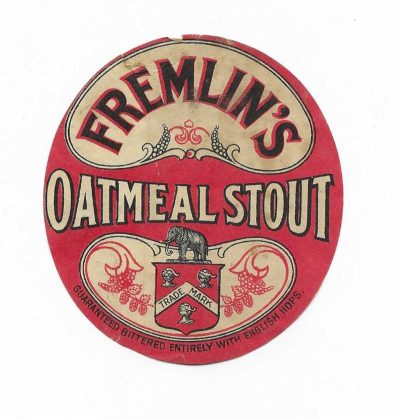 FREMLIN BROS. - ELEPHANTS TRUNK IS TURNED IN - MAIDSTONE - OATMEAL STOUT - SMALL TEAR AT TOP - c1910