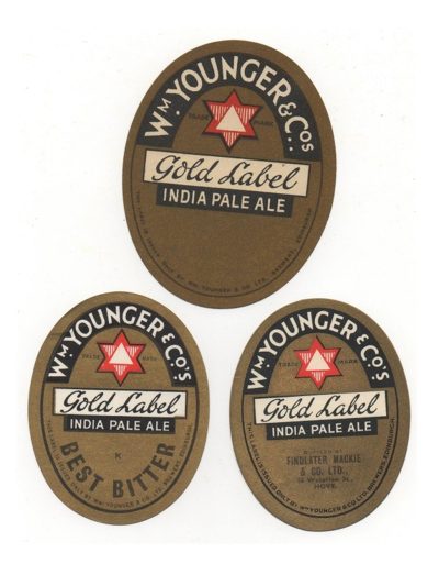 WILLIAM YOUNGER TRIO (£5 FOR THE 3 LABELS) - 1950'S LABELS - K IS FOR KENDALL