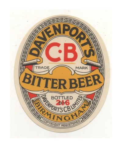 DAVENPORT C.B - BITTER BEER -NUMBERED 216