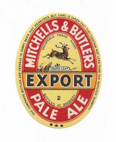 MITCHELLS & BUTLERS EXPORT P.A. NUMBERED 2 - 84mm TALL
