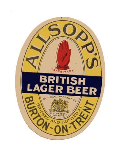 ALLSOPP'S - BRITISH LAGER BEER - 102mm TALL - HIS MAJESTY