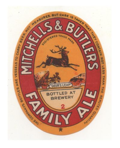 MITCHELLS & BUTLERS - FAMILY ALE - NUMBERED 2 - 85mm TALL