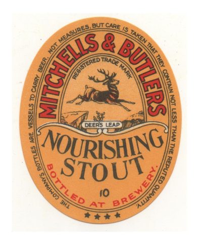 MITCHELLS & BUTLERS NOURISHING STOUT NUMBERED 10 - 84mm TALL