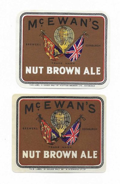 McEWAN OF EDINBURGH - N.B.A - SCOTTISH BREWERS & McEWAN - 67mm TALL - SEE BOTH PICS