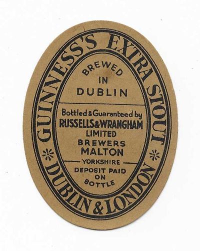 GUINNESS - RUSSELLS & WRANGHAM OF MALTON - 80mm TALL - SEE BOTH PICS
