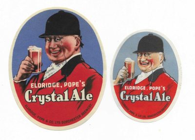 ELDRIDGE POPE OF DORCHESTER - 2 CRYSTAL ALE LABELS - LARGE IN USE 1926 - 1940 - SEE 2 PICS
