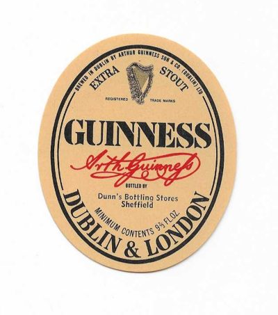GUINNESS - DUNN'S BOTTLING STORES OF SHEFFIELD