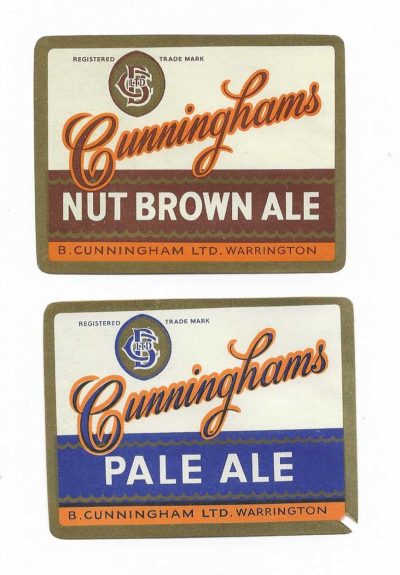 CUNNINGHAM OF WARRINGTON - PALE ALE & N.B.A - PRE CONTENTS PAIR
