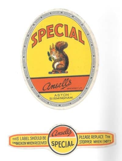 ANSELLS SPECIAL  - EARLY SCARCE LABEL -  84mm TALL