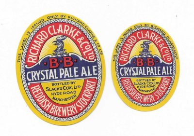 CLARKE R. - REDDISH BREWERY OF STOCKPORT - CRYSTAL PALE ALE  - PAIR