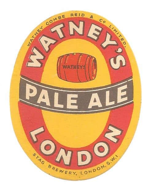 WATNEY PALE ALE 70mm TALL | British Beer Labels