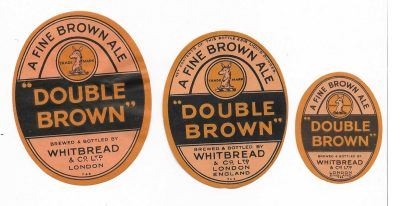 WHITBREAD DOUBLE BROWN TRIO - ALL DIFFERENT TO MY QUAD LISTING - 95mm , 85mm ,60mm - LARGE IN USE 1926 - 1946 - 2 PICS