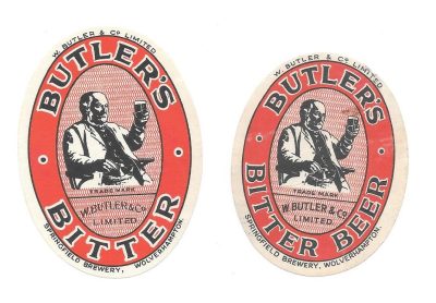 BUTLER'S OF WOLVERHAMPTON NICE PAIR FOR THEIR BITTER