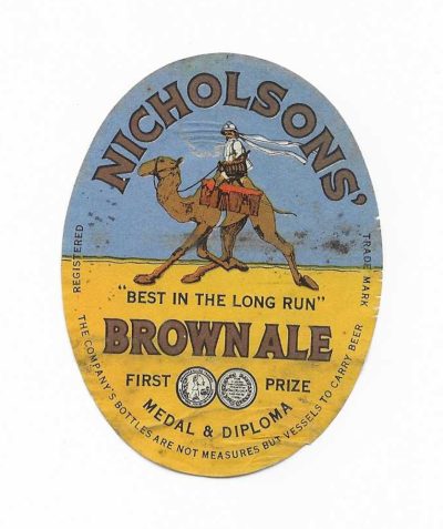 NICHOLSONS' BROWN ALE - CAMEL - MAIDENHEAD - FAIR ONLY GRUBBY