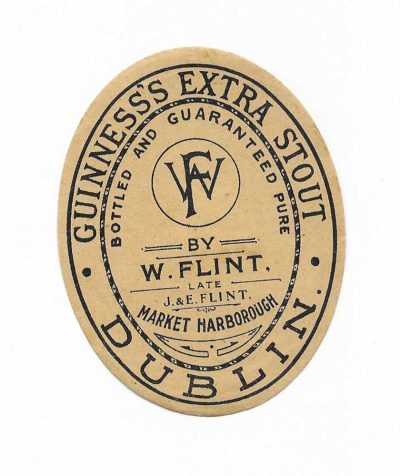 GUINNESS LABEL - W. FLINT OF MARKET HARBOROUGH