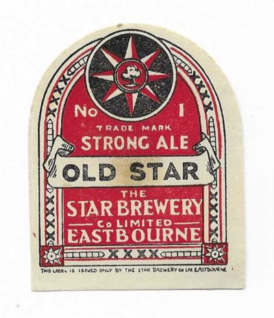 STAR BREWERY OF EASTBOURNE - NO. 1 STRONG ALE - OLD STAR - 63mm TALL - SEE BOTH PICS