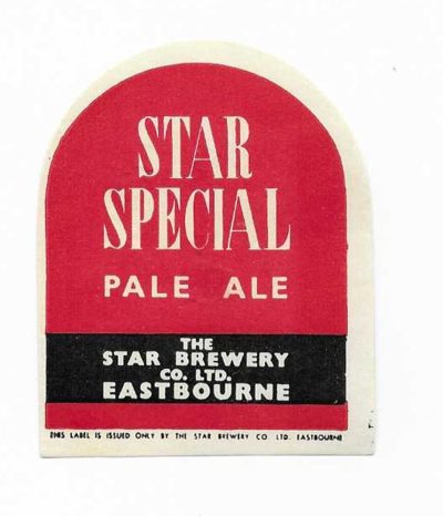 STAR BREWERY OF EASTBOURNE - 63mm TALL - IN USE 1953 - 1957 - SEE BOTH PICS - STAR SPECIAL