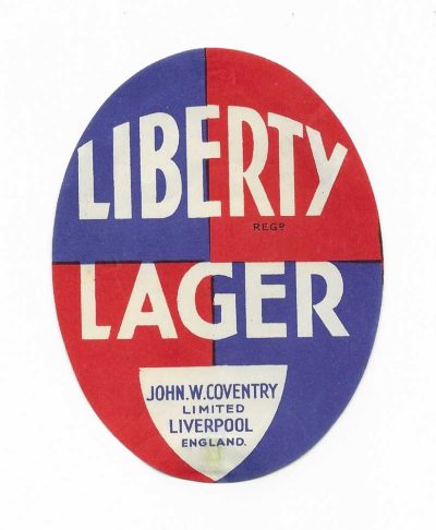 COVENTRY - LIBERTY LAGER - SLIGHT BLEMISH AT BOTTOM - SEE BOTH PICS
