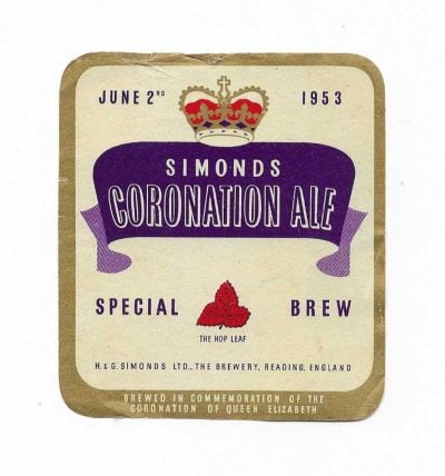 SIMONDS 1953 CORONATION - 80mm TALL - SMALL NICK AT TOP