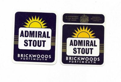 BRICKWOODS OF PORTSMOUTH -  ADMIRAL STOUT - 2 DIFFERENT