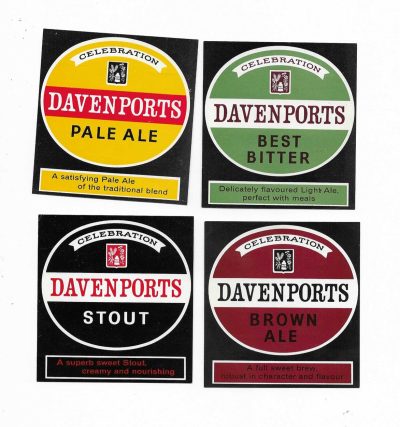 DAVENPORTS 4 DIFFERENT - LARGER SQ PRE CONTENTS - 82mmTALL -  V. GOOD CONDITION