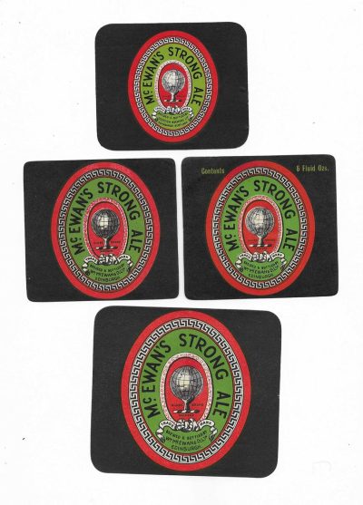 McEWAN - 4 DIFFERENT STRONG ALE LABELS -