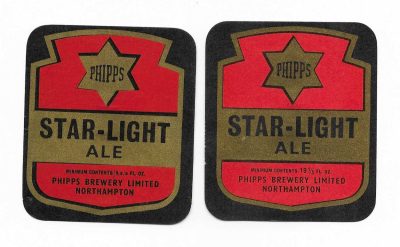 PHIPPS OF NORTHAMPTON - 2 DIFFERENT STAR-LIGHT ALE  - SEE BOTH SCANS