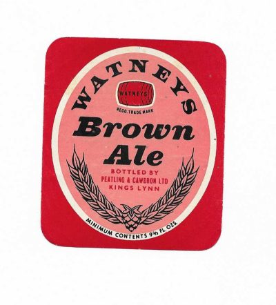 PEATLING & CAWDRON - KING'S LYNN - WATNEYS BROWN ALE - 9 2/3FL.OZS