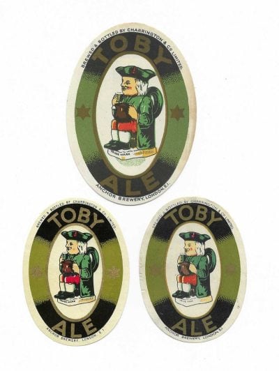 CHARRINGTON TOBY ALE TRIO - LARGE IS 92mm TALL - SMALL MATT & SHINY - SEE BOTH PICS