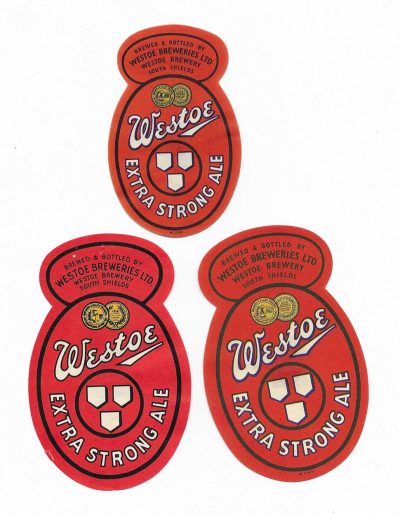 WESTOE BREWERY - SOUTH SHIELDS - GROUP B - 3 DIFFERENT - 2 PICS