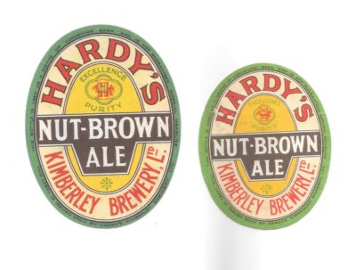 HARDY'S KIMBERLEY N.B.A. PAIR -  (SMALL IS FAIR ONLY - TEAR ACROSS H OF HARDY - 79mm TALL)