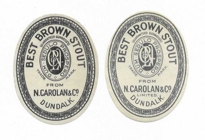 GUINNESS - CAROLAN OF DUNDALK - BEST BROWN STOUT - SAYS ( GUARANTEED GUINNESS ) - 2 DIFFERENT