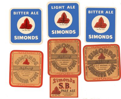 GB BEER LABELS - SIMONDS ODD GROUP Z - 7 DIFFERENT