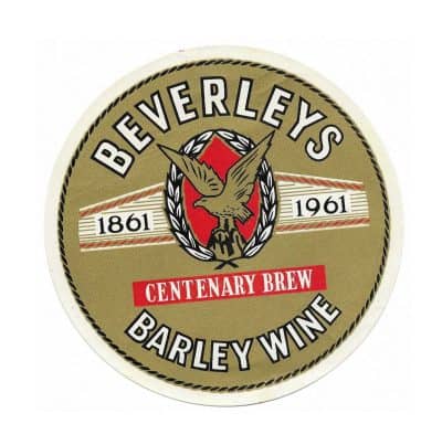 BEVERLEYS EAGLE BREWERY OF WAKEFIELD -  VERY LARGE LABEL - 152mm TALL - V.G. CONDITION